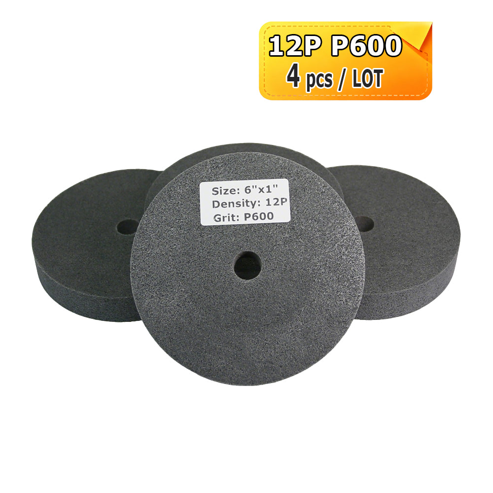6"x1" Unitized Nylon Fiber Polishing Wheel 3P/5P/7P/9P/12P for Stainless Steel Aluminum Metal Heavy-Duty Deburring Surface Prep