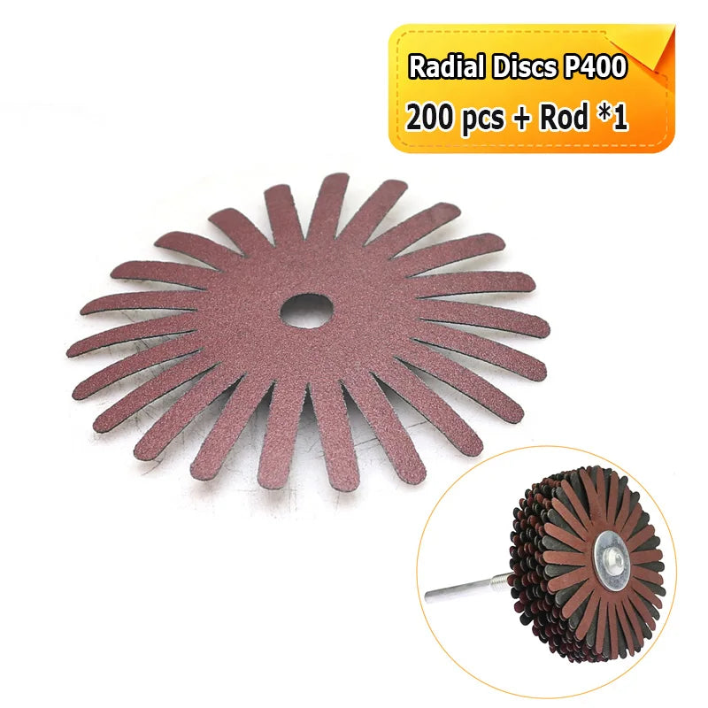 3"/80mm Radial Sanding Cloth Strips Discs Drill Polishing Wheel Brush for Wood Carving