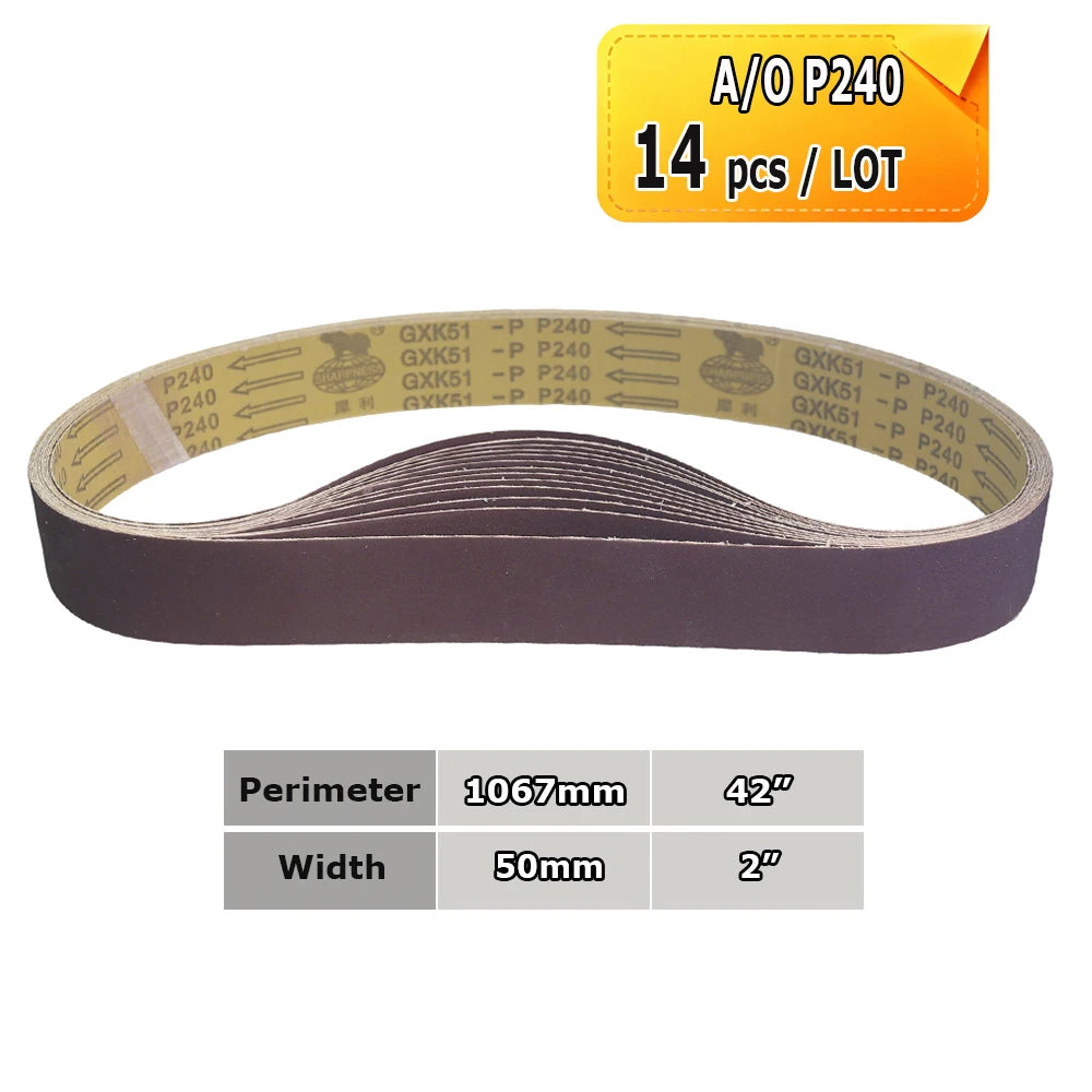 2" x 42" Sanding Belt Sander Knife-Making P40-P800 BORA 5 Ceramic Aluminum Oxide Felt Abrasive Grinding Polishing Bands