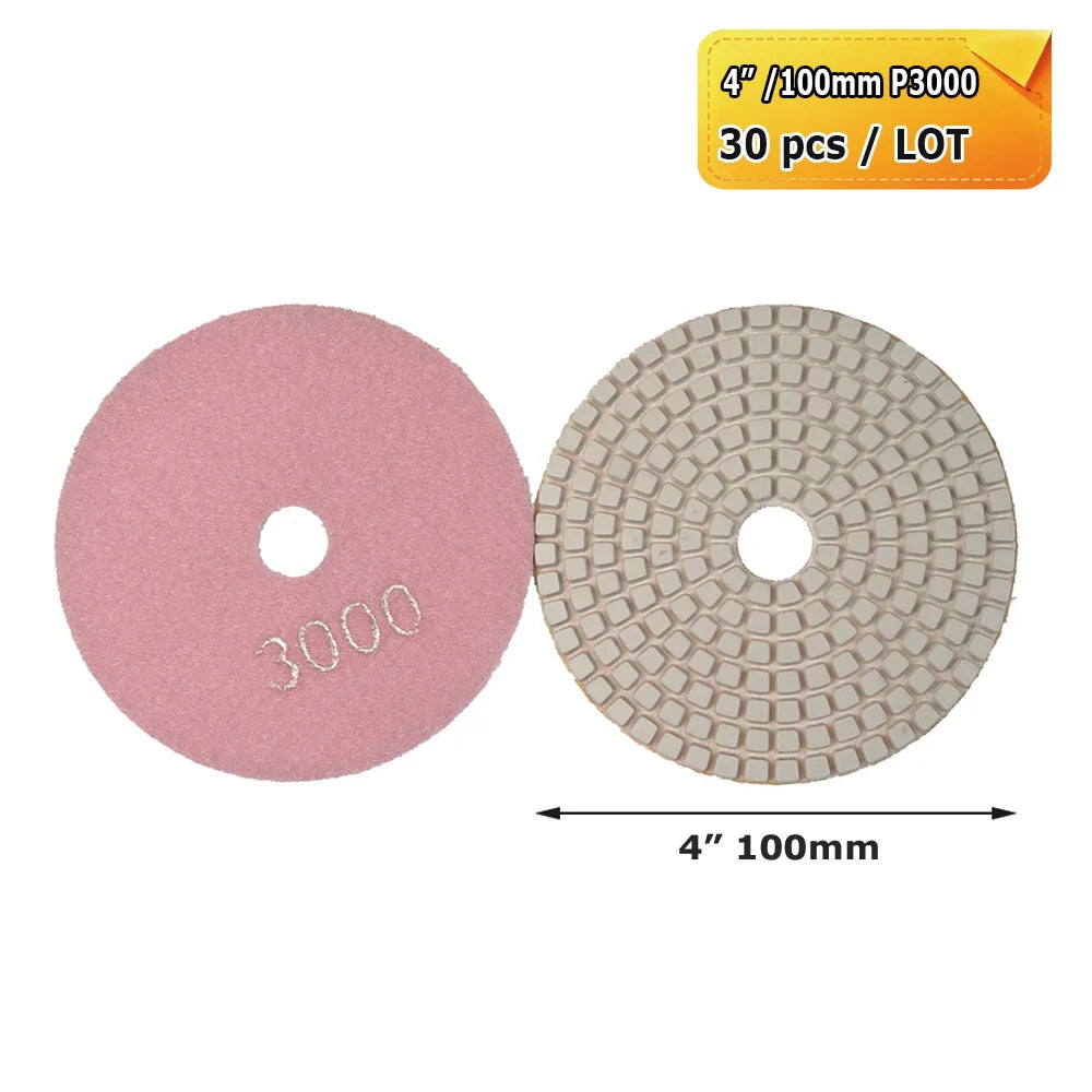 3"/4" Wet Grinding Discs Flexible Diamond Stone Polishing Pads for Ceramic Tiles Marble Finish