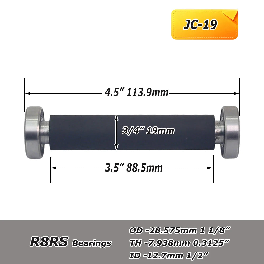 1 piece Rubber-coated Contact Roller Belt Grinder Idler Wheel Spindle / Threaded Rod Attachment