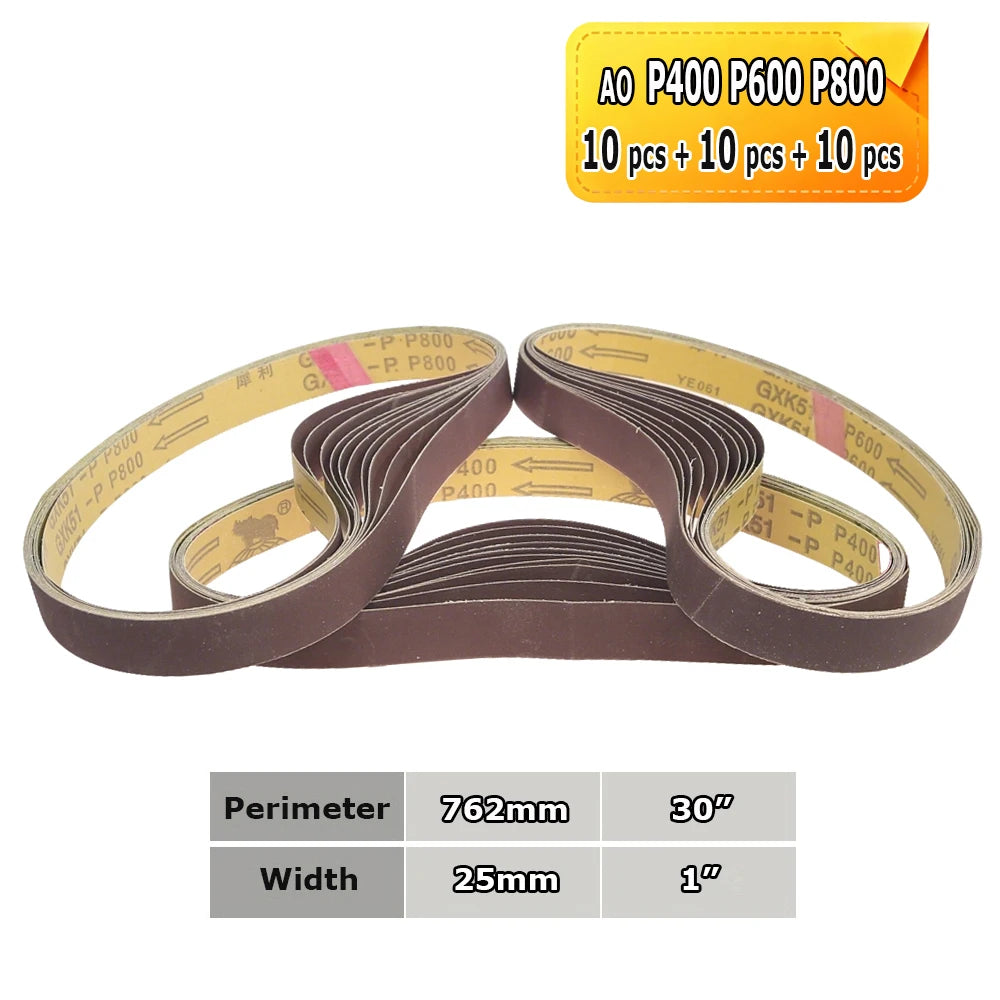762x25mm Abrasive Sanding Belts 1x30 inch Belt Sander Bands Ceramic P36 - AO P1500, A3 - A65, Zirconia, Non-woven, Felt