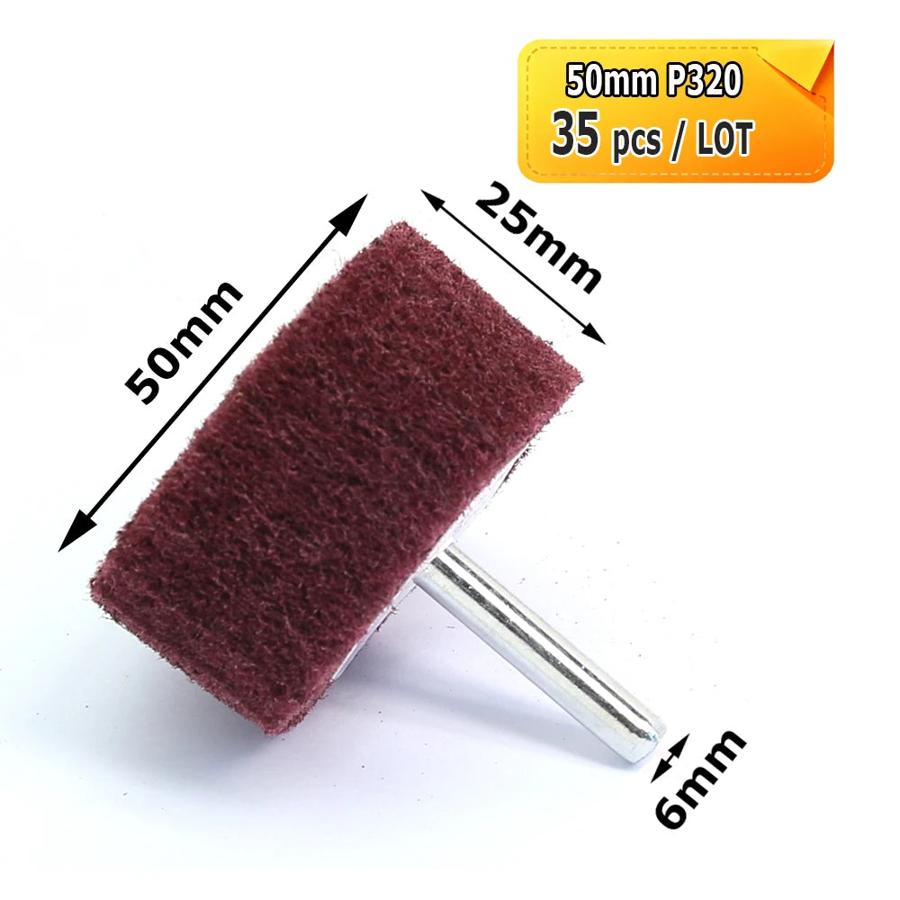 6mm 1/4" Shank Non-Woven Abrasive Buffing Mop Wheel Mounted Flap Drum Wheel for Drill Rotary Tools