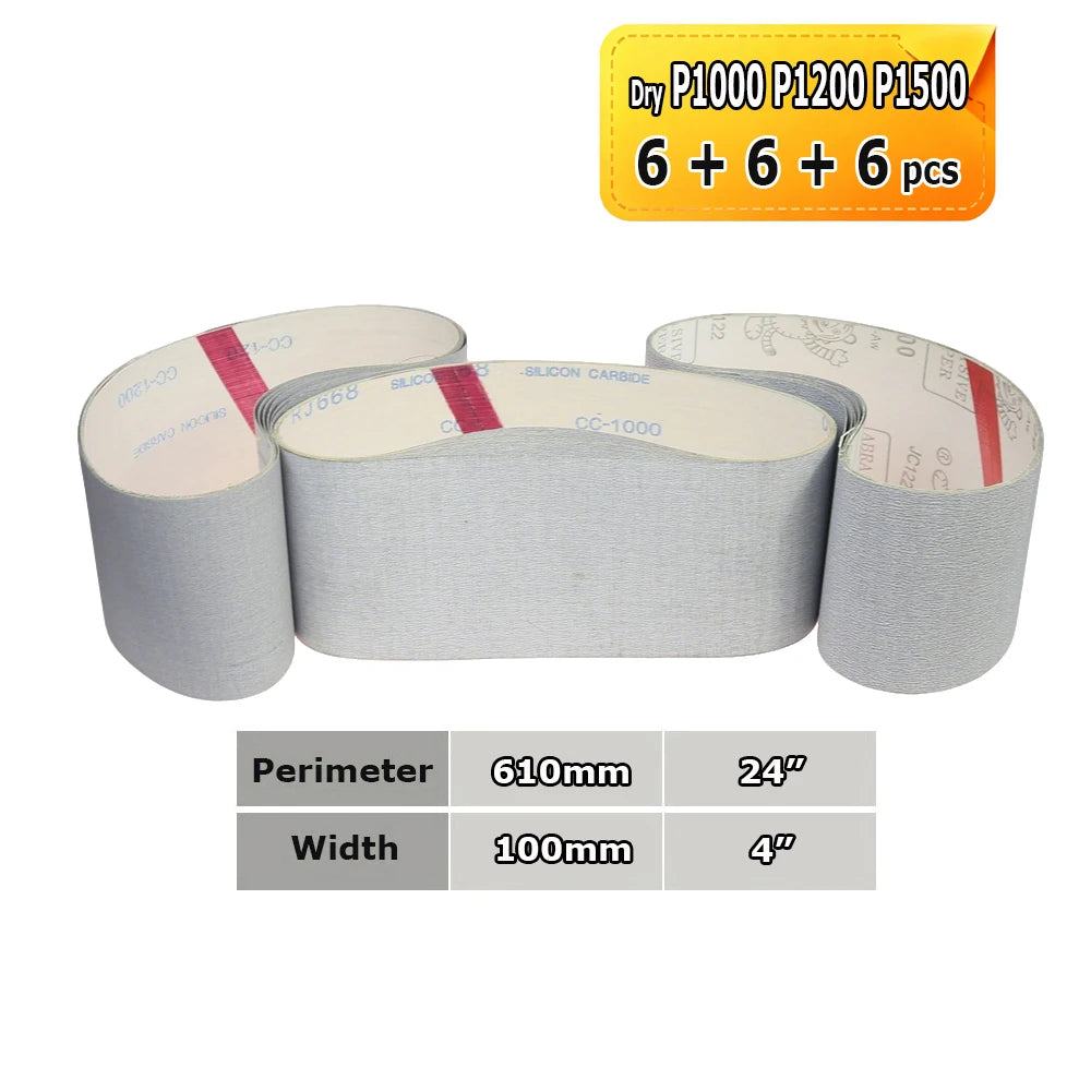 610x100mm Sanding Belts Zirconia Ceramic Aluminum Oxide Abrasive Bands 24"x3.9" for Knife Steel Wood Grinding Polishing