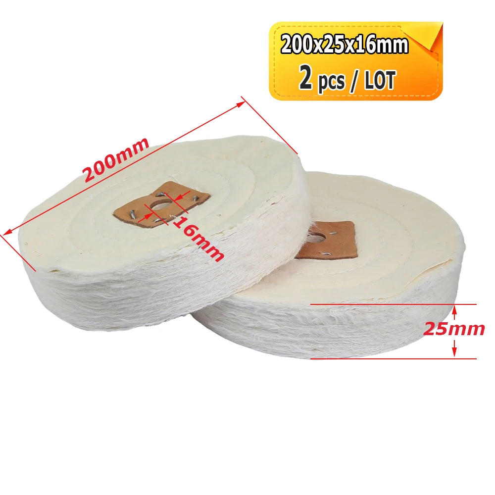 6"/8" Extra Thick Cotton Buffing Polishing Wheel Thickened 25-50mm Heavy Duty Metal Mirror Finish Wheel 150mm 200mm