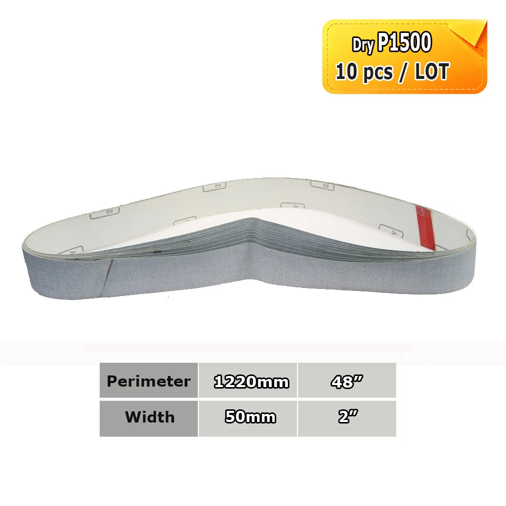 1220x50mm Abrasive Sanding Belts 2x48", Ceramic, Zirconia, Aluminum Oxide for Metal Wood Grinding Polishing