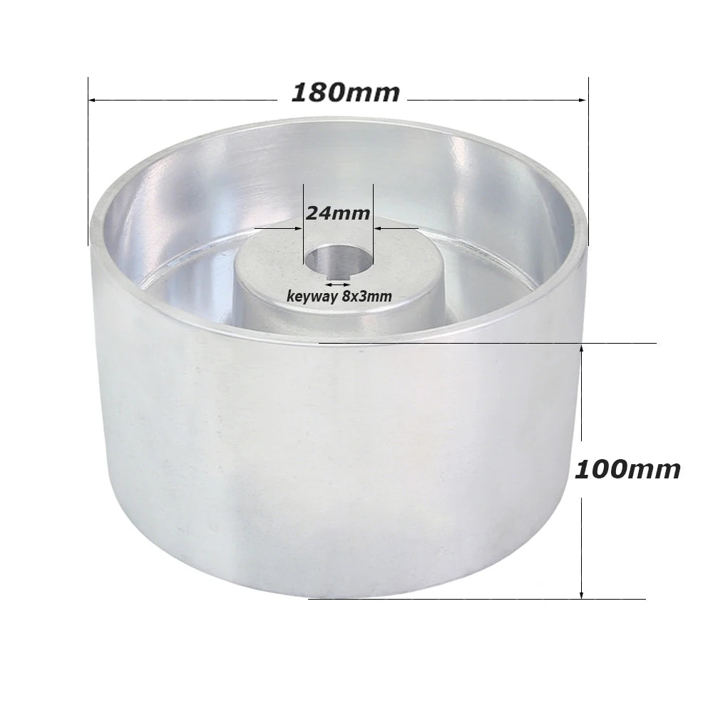Dia. 200/180 x 100mm Fully Aluminum Wheel Pulley Belt Grinder Contact Wheel Drive Tracking Idler Wheel