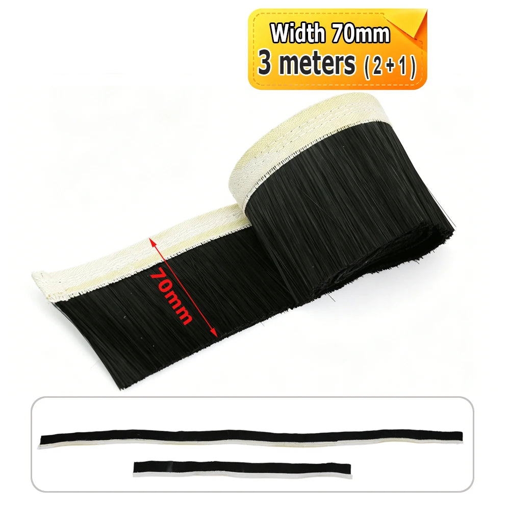 Woodworking Dust Cover Black Bristle Strip Nylon Dustproof Seal Brush for CNC Wood Router Machine