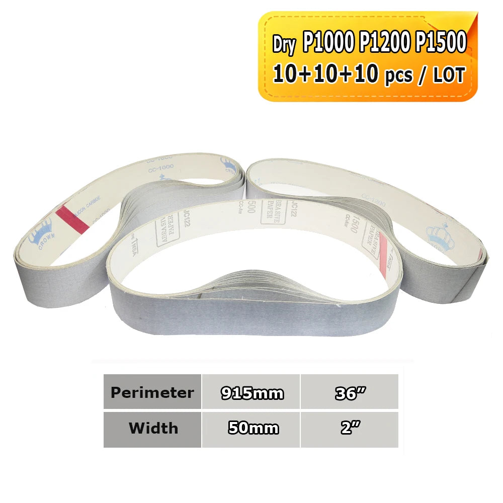 915x50mm Sanding Belts 2x36" Belt Grinder Abrasive Bands 291x50mm Wheel Sleeves for Knife Hard Metal Grinding Wood Polishing