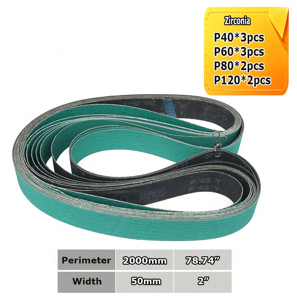 Sanding Belts 50x2000mm Knife Making Abrasive Bands Ceramic Zirconia Aluminum Oxide P36-P1500