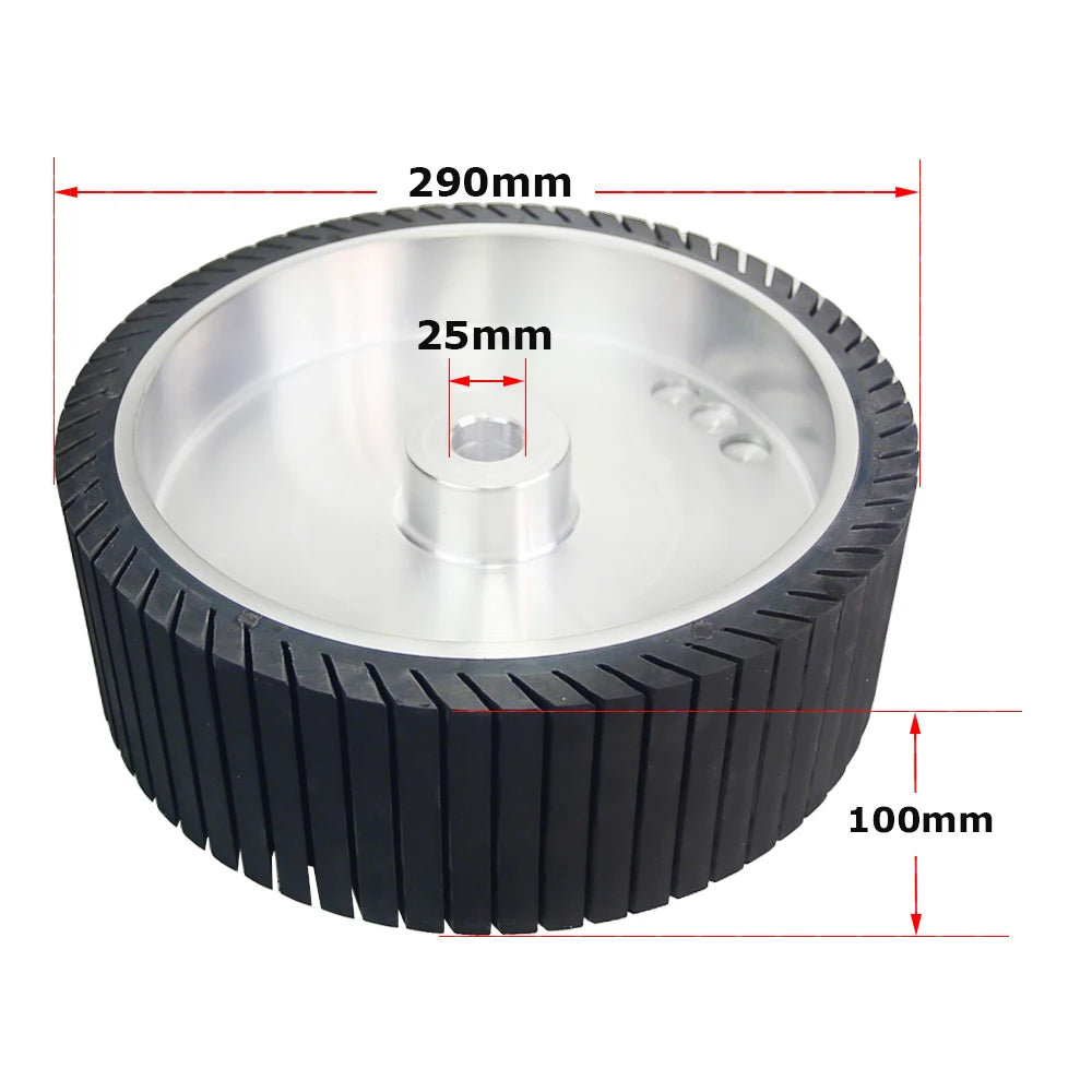 290x50/100mm Rubber Centrifugal Expansion Wheel working with 2"/4"x36" Sanding Sleeves Belts 915x50/100mm
