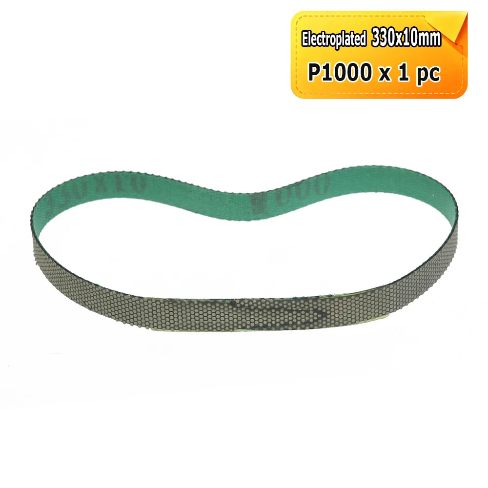 1 piece 330x10mm Electroplated Diamond Abrasive Sanding Belt for Grinding Polishing Glass Ceramics Gemstones Polysilicon