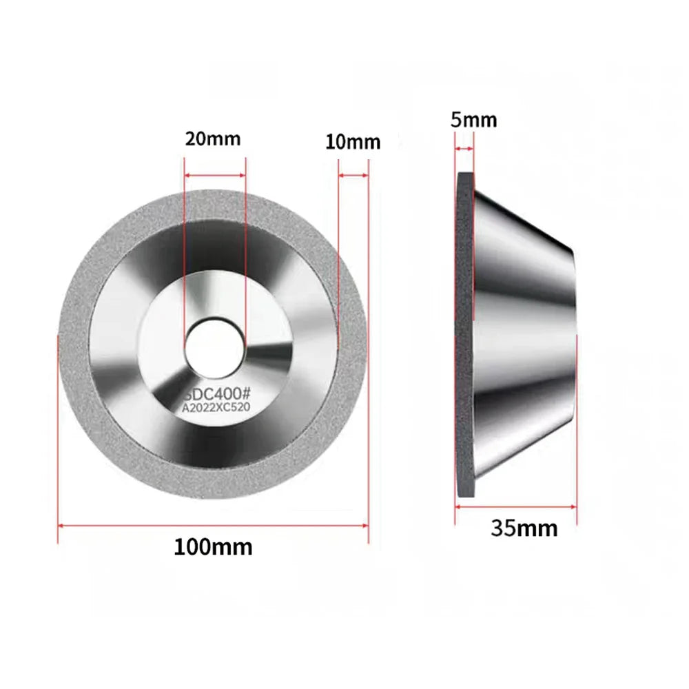 1 piece 4"/100mm Electroplated Diamond Grinding Wheel Knife Grinder Tungsten Carbide End Mills Carbide Abrasive Wheel