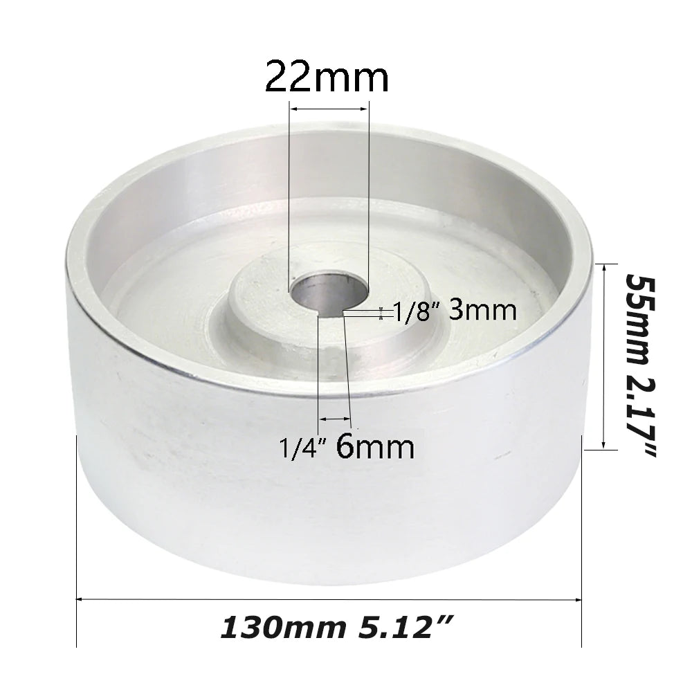 50-200mm Fully Aluminum Wheel Belt Sander Grinder Contact Wheel Pulley Drive Active Idler Wheel