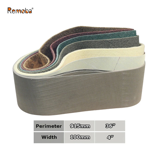 915x100mm Abrasive Sanding Belts 4"x36" Polishing Bands, Non-woven Nylon Fiber, Wool Felt, 305EA A3 A5, 237AA A6 A16 A30 A65