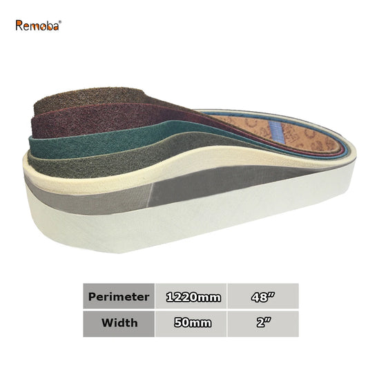2x48" Grinder Polishing Belts 1220x50mm Sanding Bands, Non-woven Nylon Fiber, Wool Felt, 305EA A3 A5, 237AA A6 A16 A30 A65