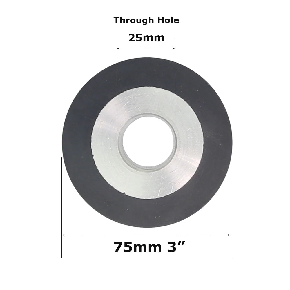 1 piece Dia.50mm/75mm/100mm*50mm Width Small Rubber Coated Aluminum Wheel Belt Grinder Idler Active Contact Wheel