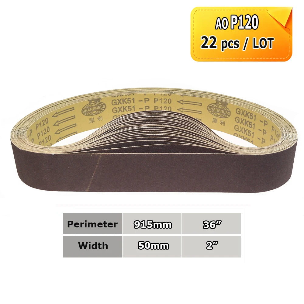915x50mm Sanding Belts 2x36" Belt Grinder Abrasive Bands 291x50mm Wheel Sleeves for Knife Hard Metal Grinding Wood Polishing