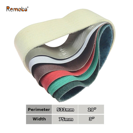 3" x 21" Belt Sander Sanding Bands 533x75mm Abrasive Grinding Belts Ceramic P36 - AO P1500, A3 - A65, Zirconia, Non-woven, Felt