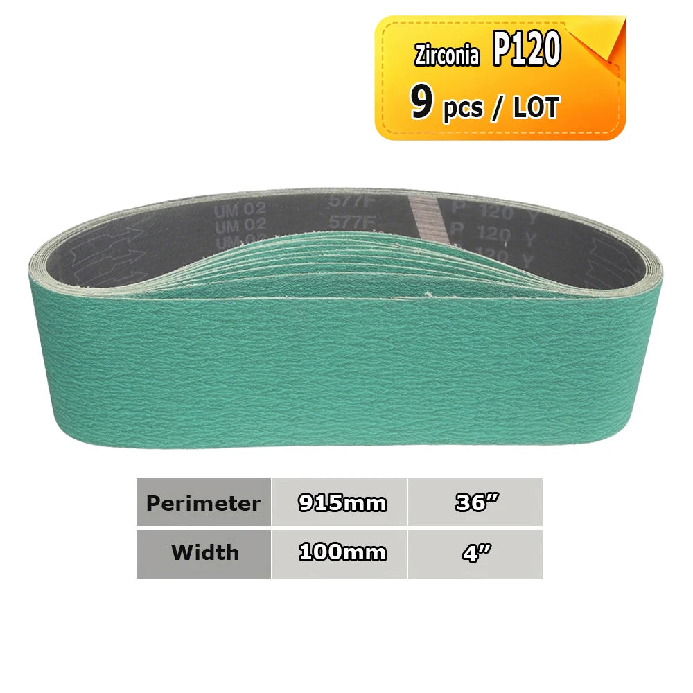 915x100mm Abrasive Sanding Belts 4"x36" Sander Bands Zirconia Ceramic Aluminum Oxide for Metal Grinding Woodworking Polishing