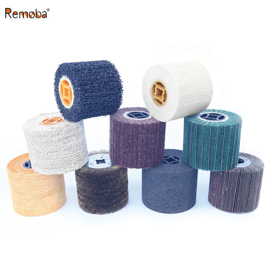 120x100x19mm Drum Polishing Wheel Stainless Steel Wire drawing Brush - Non-woven, Poly Strip, Felt, Cotton, Steel Wire,Hemp