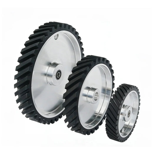 10“/12”/14“ Belt Grinder Contact Wheel 250/300/350mmx50mm Rubber Coated Wheel DIY Sander Parts