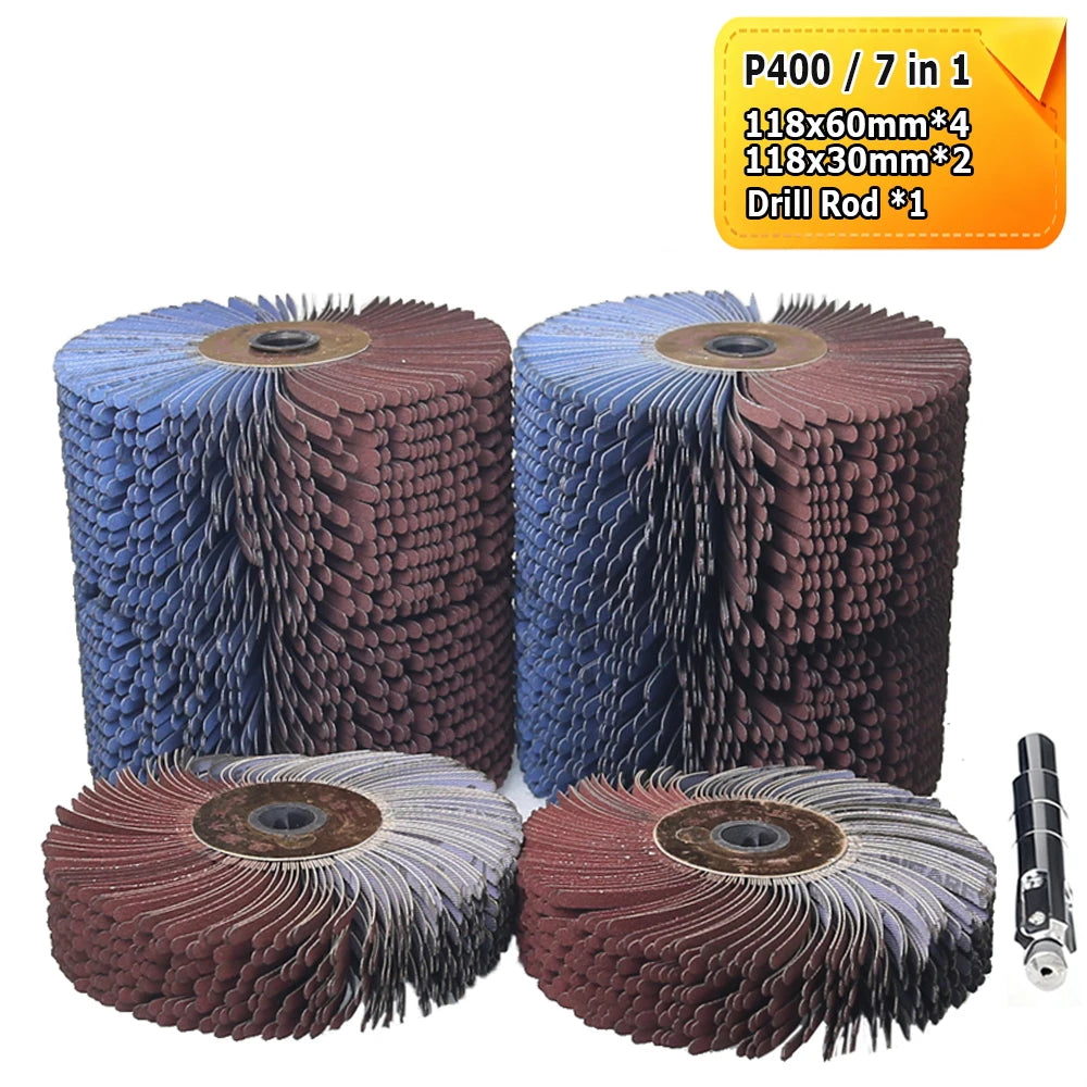 118x60mm/30mm Abrasive Cloth Strips Polishing Brush Wheels Air Polisher Accessories for Wood Grinding Buffing