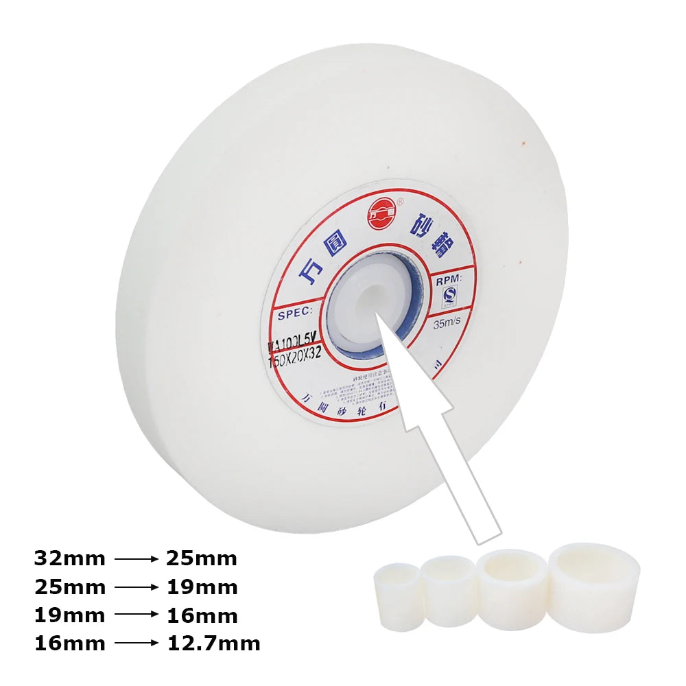 1 pc 150x20x32mm White Fused Alumina Grinding Wheel for Deburring and Finishing HSS Hardened Steel Alloy Steel High-Carbon Steel