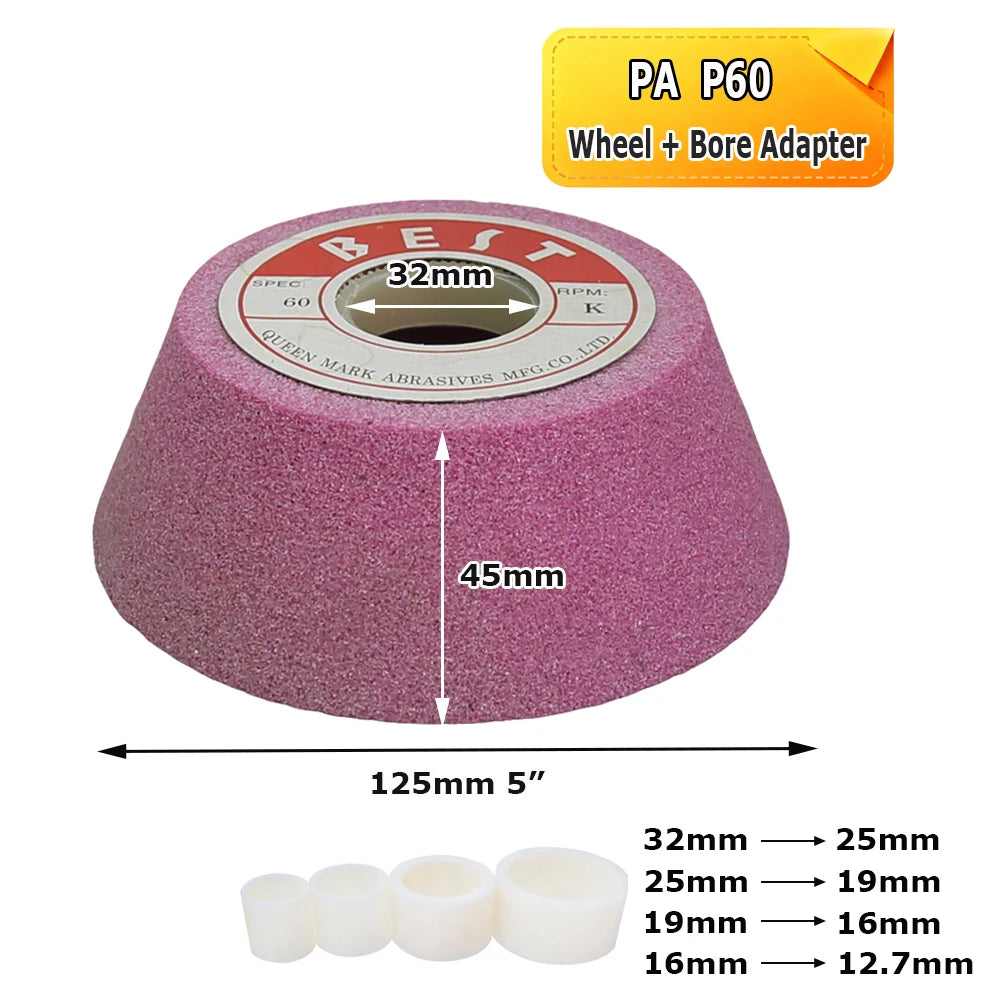1 pc 125mm/5" WA/PA/GC Ceramic Bowl Abrasive Grinding Wheel for Steel Carbide Glass Polishing Precision Tool Sharpening
