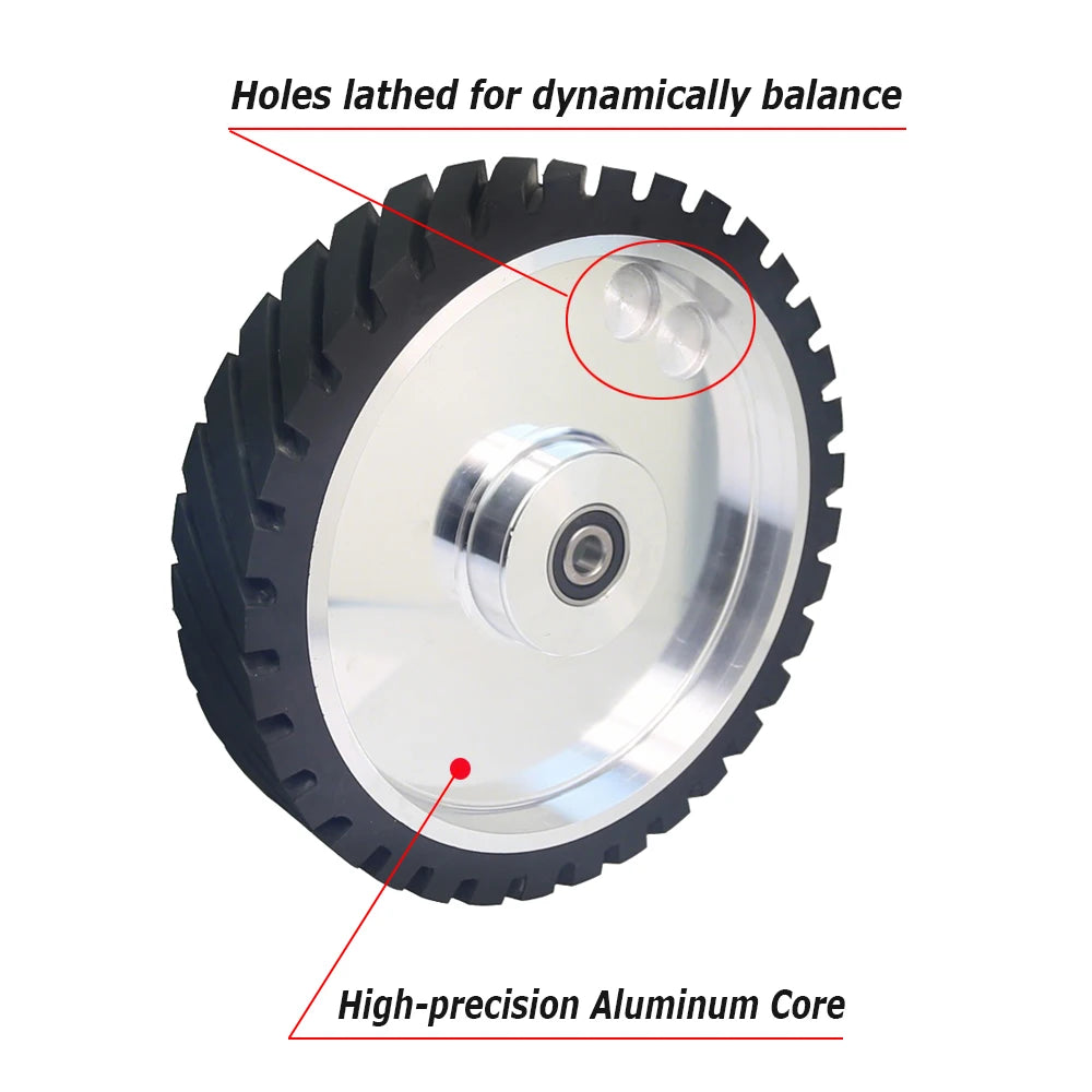 1 piece 10"*2" Rubber Contact Wheel 250x50mm Blet Grinder Idler Wheel Sanding Bands Polishing Wheel