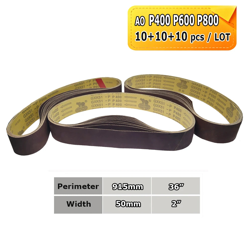 915x50mm Sanding Belts 2x36" Belt Grinder Abrasive Bands 291x50mm Wheel Sleeves for Knife Hard Metal Grinding Wood Polishing