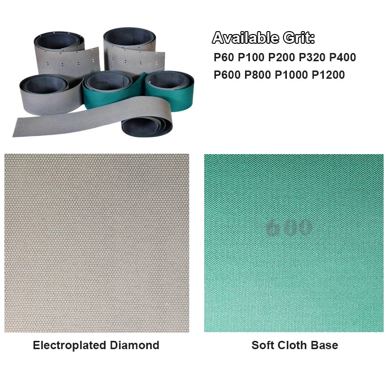 1 piece 492x6mm Diamond Abrasive Sanding Belt P200 P400 P600 P1000 P1200 P1500 P2000 P3000 for Hard Material Polishing