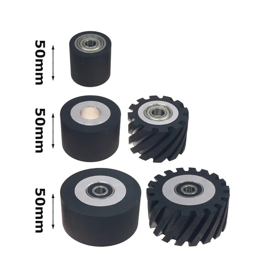 1 piece Dia.50mm/75mm/100mm*50mm Width Small Rubber Coated Aluminum Wheel Belt Grinder Idler Active Contact Wheel