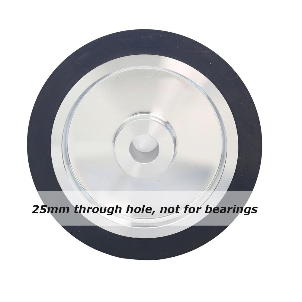 1 piece 200*50mm Rubber Coated Aluminum Contact Wheel 8x2 inch Belt Grinder Rubber Wheel 70A 90A