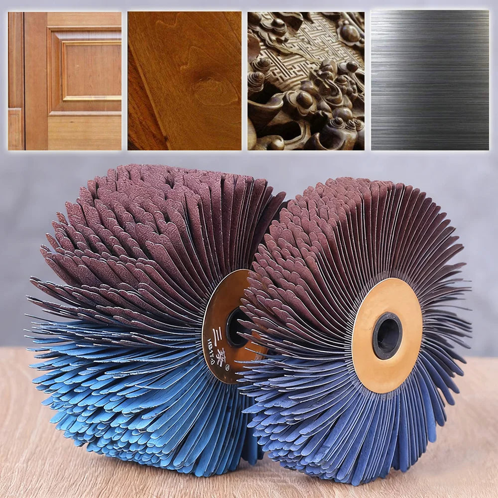 118x60mm/30mm Abrasive Cloth Strips Polishing Brush Wheels Air Polisher Accessories for Wood Grinding Buffing