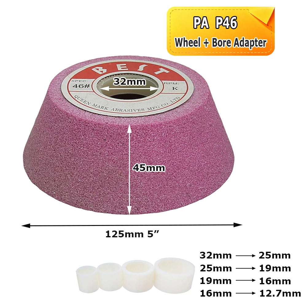 1 pc 125mm/5" WA/PA/GC Ceramic Bowl Abrasive Grinding Wheel for Steel Carbide Glass Polishing Precision Tool Sharpening