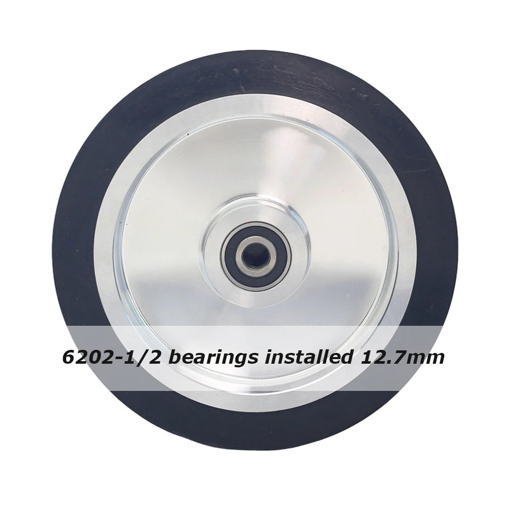 1 piece 200*50mm Rubber Coated Aluminum Contact Wheel 8x2 inch Belt Grinder Rubber Wheel 70A 90A