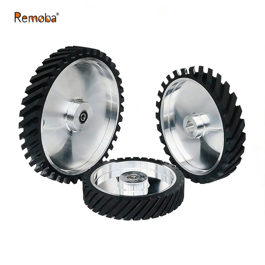 10“/12”/14“ Belt Grinder Contact Wheel 250/300/350mmx50mm Rubber Coated Wheel DIY Sander Parts