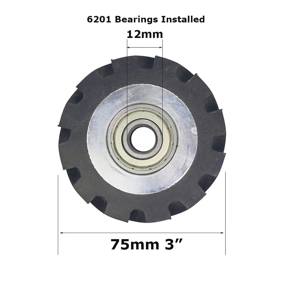 1 piece Dia.50mm/75mm/100mm*50mm Width Small Rubber Coated Aluminum Wheel Belt Grinder Idler Active Contact Wheel