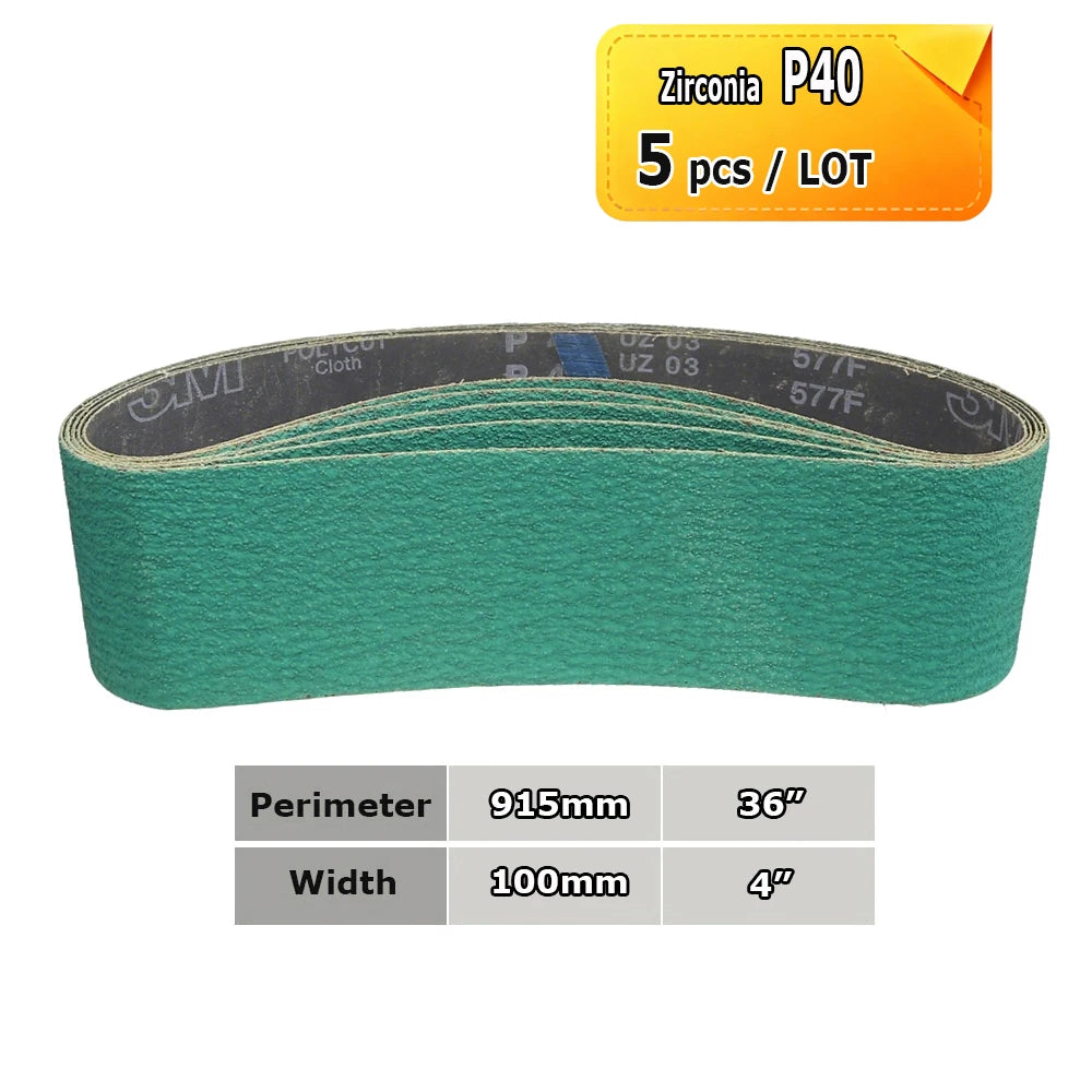 915x100mm Abrasive Sanding Belts 4"x36" Sander Bands Zirconia Ceramic Aluminum Oxide for Metal Grinding Woodworking Polishing
