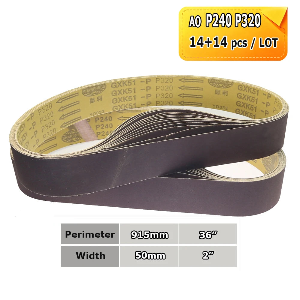 915x50mm Sanding Belts 2x36" Belt Grinder Abrasive Bands 291x50mm Wheel Sleeves for Knife Hard Metal Grinding Wood Polishing