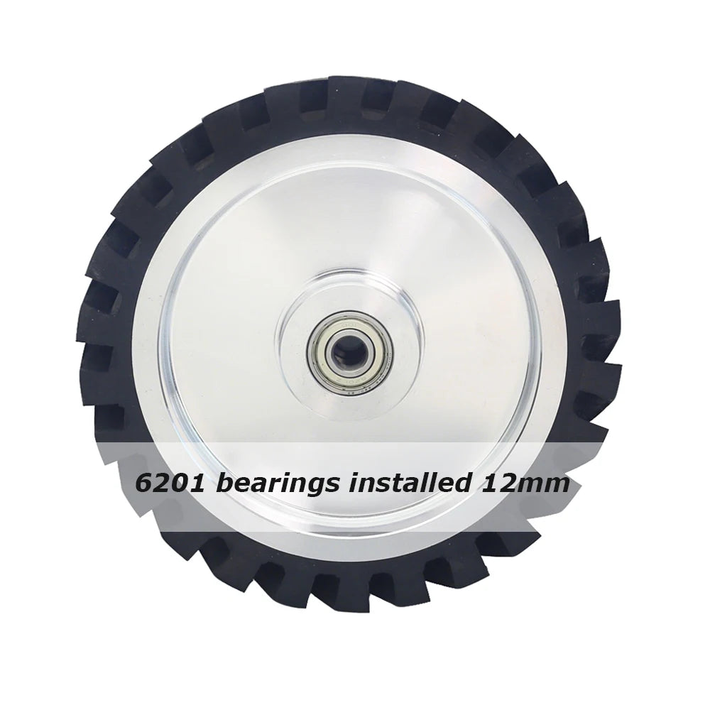 1 piece 200*50mm Rubber Coated Aluminum Contact Wheel 8x2 inch Belt Grinder Rubber Wheel 70A 90A