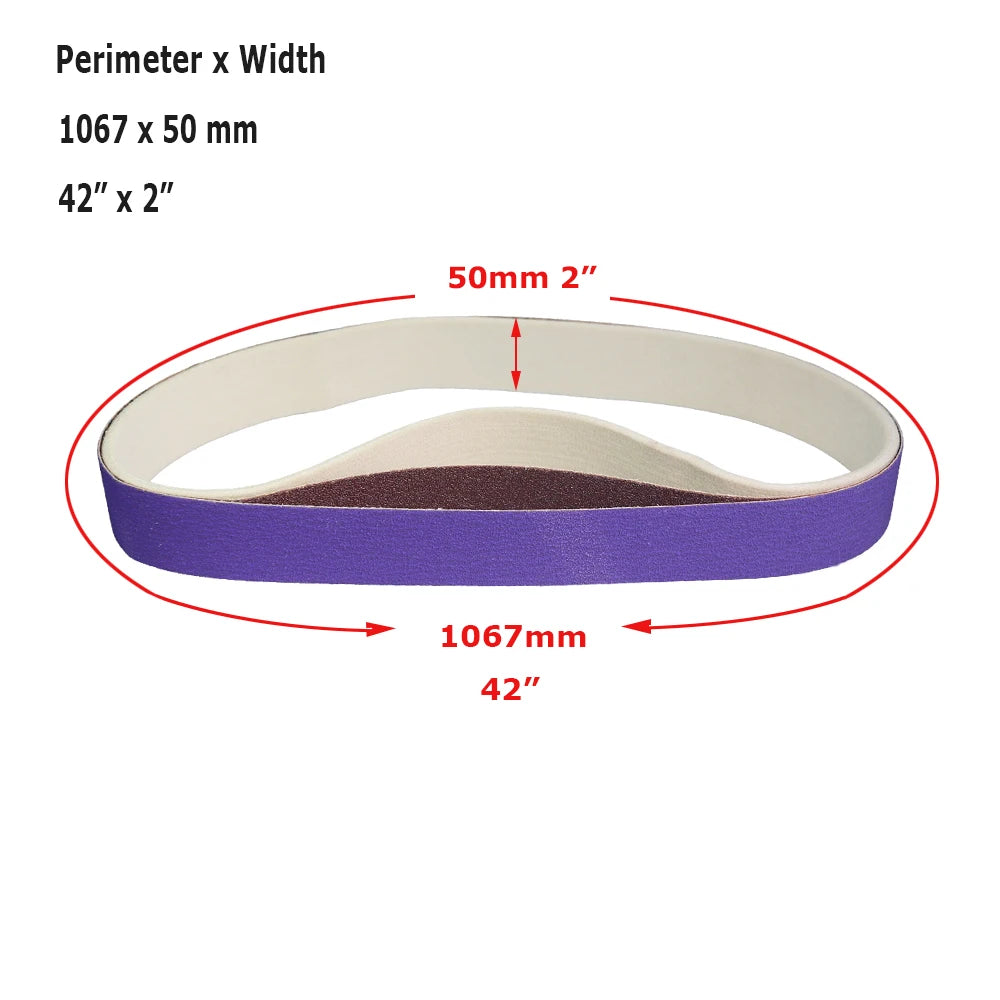 2" x 42" Sanding Belt Sander Knife-Making P40-P800 BORA 5 Ceramic Aluminum Oxide Felt Abrasive Grinding Polishing Bands
