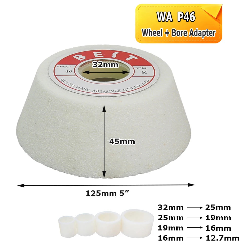 1 pc 125mm/5" WA/PA/GC Ceramic Bowl Abrasive Grinding Wheel for Steel Carbide Glass Polishing Precision Tool Sharpening