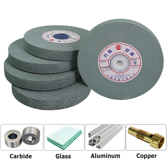 1 pc 150x20x32-12.7mm Green SiC Grinding Wheel Ceramic Abrasive Stone for Carbide Glass Brass Aluminum Polishing Finishing