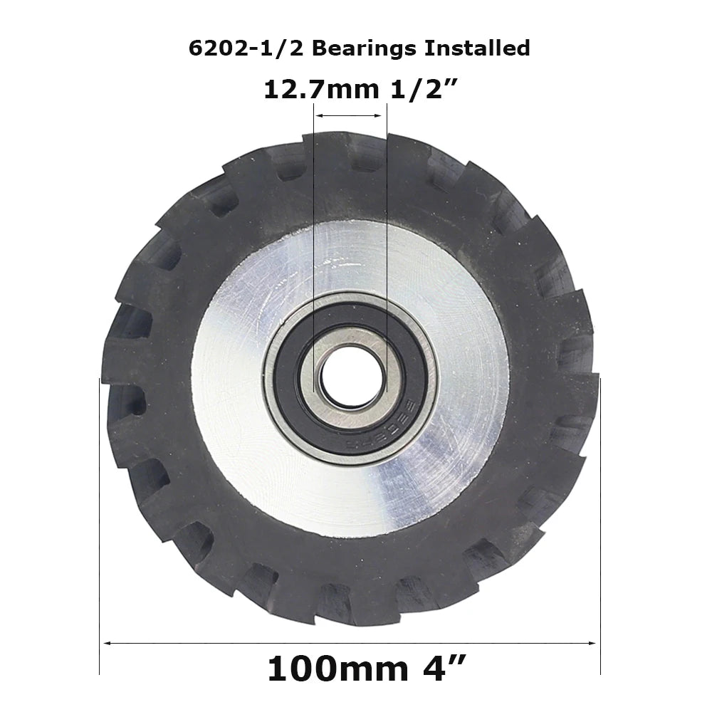 1 piece Dia.50mm/75mm/100mm*50mm Width Small Rubber Coated Aluminum Wheel Belt Grinder Idler Active Contact Wheel