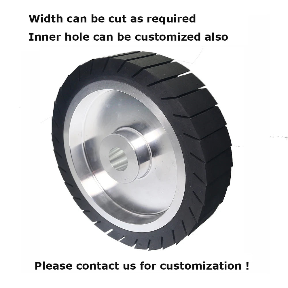 200x50mm 8” Rubber Expander Polishing Wheel with 630x50mm Sanding Sleeves Zirconia Nylon Fiber for Metal Grinding Wire Drawing