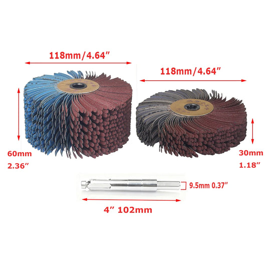 118x60mm/30mm Abrasive Cloth Strips Polishing Brush Wheels Air Polisher Accessories for Wood Grinding Buffing