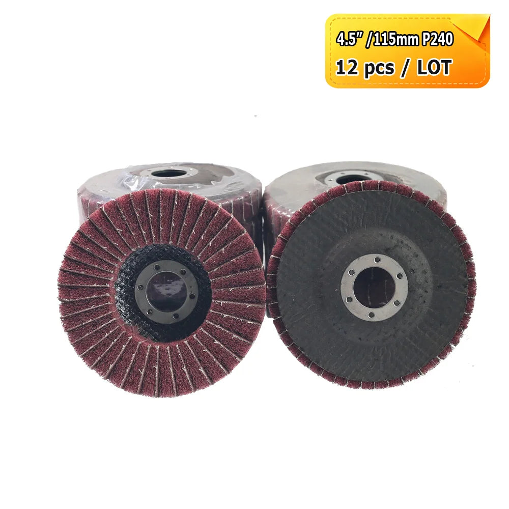4.5" 115mm Angle Grinder Flap Grinding Discs Abrasive Wheels Non-woven, Nylon Fiber, Zirconia, Felt, Poly Strip