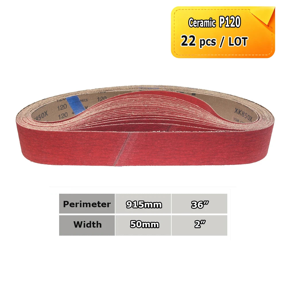 915x50mm Sanding Belts 2x36" Belt Grinder Abrasive Bands 291x50mm Wheel Sleeves for Knife Hard Metal Grinding Wood Polishing